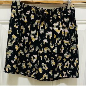 Quiksilver Mens Abstract Camo Leopard Swim Board Shorts Black Yellow‎ Size S